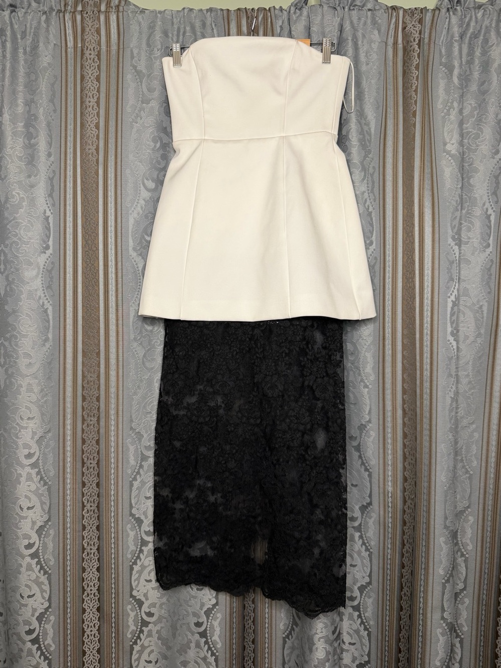 Delfi Collective Amaya Strapless Mixed Media Cocktail Dress - Picture 4 of 8
